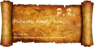 Pulszky Kamélia névjegykártya